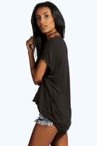 Thumbnail for your product : boohoo Lily Basic Jersey V Neck Oversized Tee