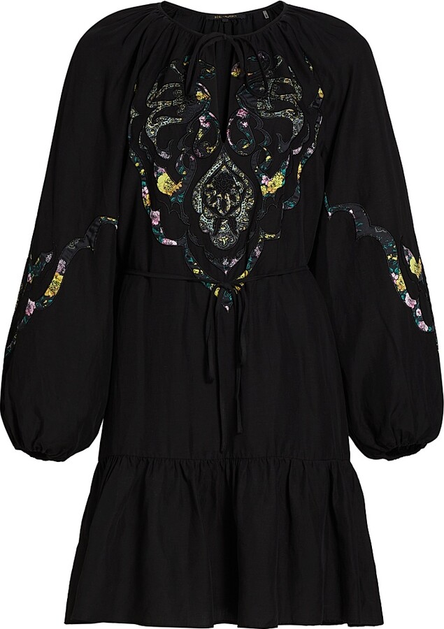 Women's Lucy Long-Sleeve Dress - Black - Size XS