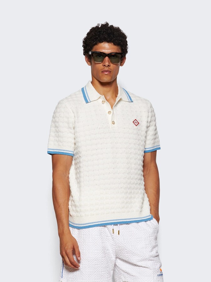 Casablanca Boucle Polo Shirt White