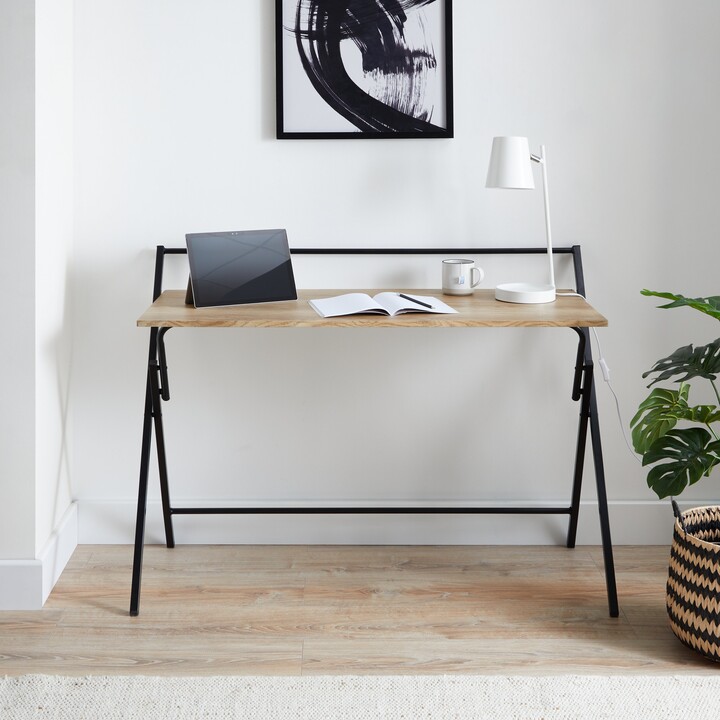 Dunelm Evelyn Oak Effect Wide Folding Desk Light Oak ShopStyle