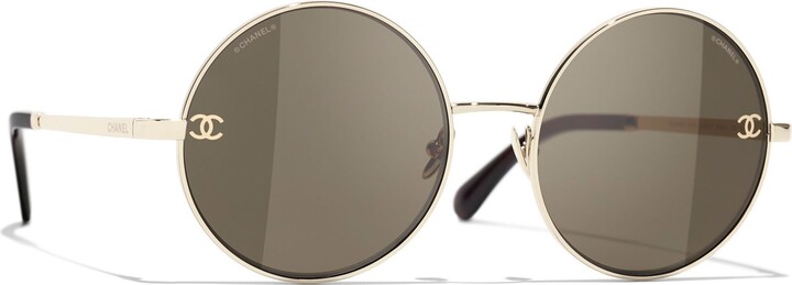 Chanel Oval Sunglasses CH4242 Pale Gold/Brown Gradient - ShopStyle