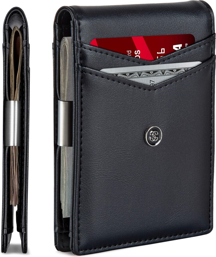 XIANAER MenS Sleek Minimalist Leather Id Card Holder Wallet