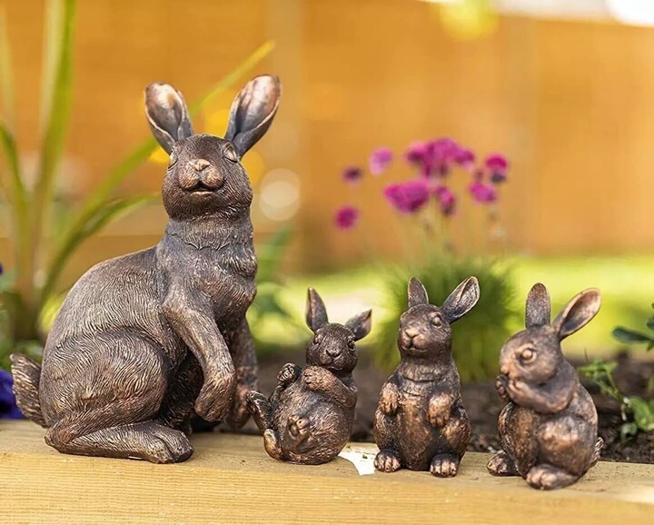 Marco Paul Bronze Rabbit Family Garden Resin Ornament Bunnies - ShopStyle