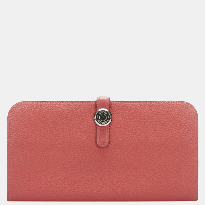 Hermes Red Dogon Leather Long Wallet ShopStyle