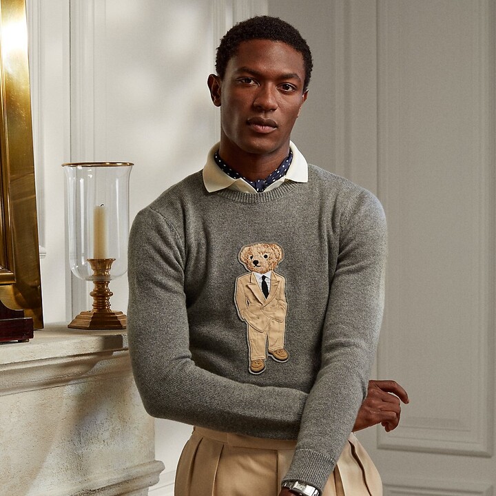 purple label polo bear sweater