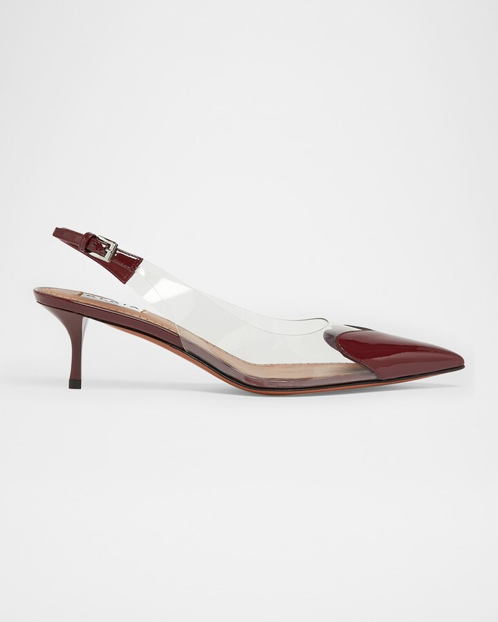 Alaia Coeur Plexi Heart-Toe Slingback Pumps