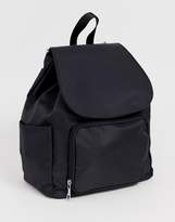 Thumbnail for your product : ASOS Design DESIGN fabric backpack with front pocket