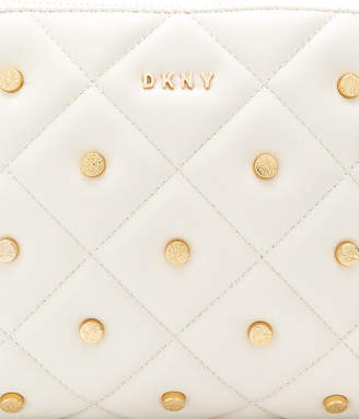 DKNY gold studded quilted shoulder bag