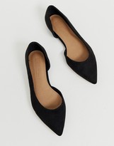 Thumbnail for your product : ASOS DESIGN Wide Fit Virtue d'orsay pointed ballet flats in black