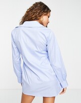 Thumbnail for your product : I SAW IT FIRST buckle detail shirt dress in chambray blue
