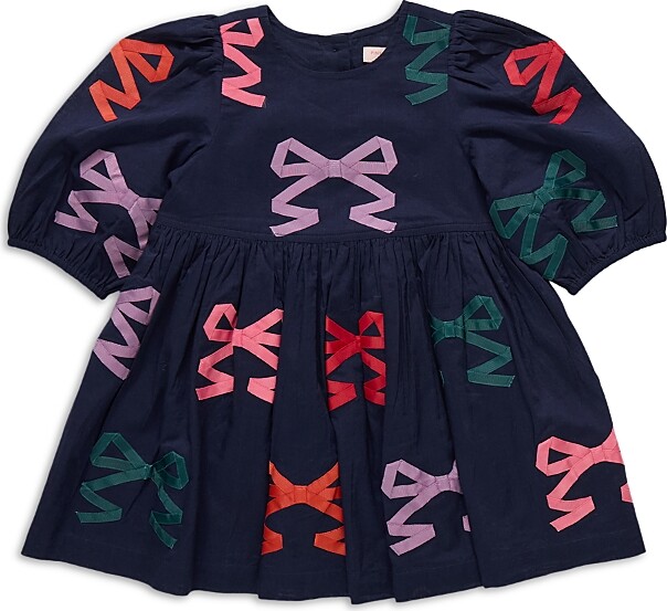Pink Chicken Girls' Brooke Bow Applique Dress - Little Kid