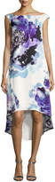 Thumbnail for your product : Trina Turk Kindered Cap-Sleeve Peony-Print Hi-Low Dress