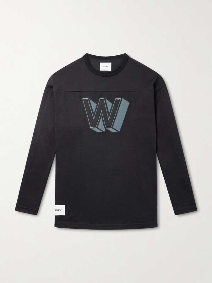 WTAPS Logo-Appliquéd Cotton-Blend Jersey T-Shirt