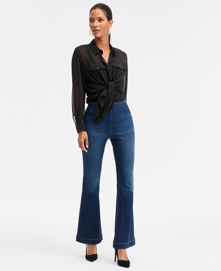 INC International Concepts Women's Straight Cargo Jeans, Created