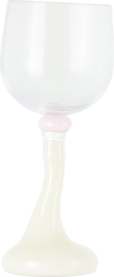 Helle Mardahl Off-White & Pink Bon Bon 'The Goblet Mega' Red Wine Glass