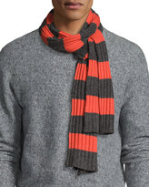 Thumbnail for your product : Portolano Stripe-Print Ribbed Scarf