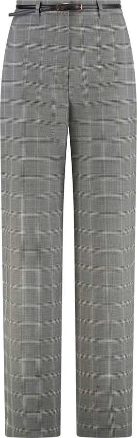 Studio Max Mara Mazurca Prince Of Wales Motif Wool Trousers