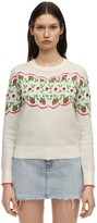 Thumbnail for your product : Tory Burch Floral Printed Wool Blend Knit Sweater