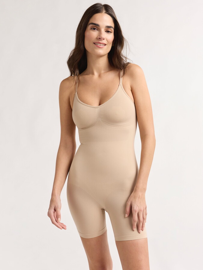 Joyspun Women’s Seamless Mid-Thigh Bodysuit, Sizes S-3XL
