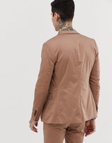 Thumbnail for your product : Devils Advocate super skinny plain cotton sateen stretch suit jacket