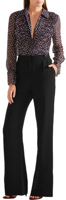 Diane von Furstenberg Ariella Printed Silk-georgette And Crepe Jumpsuit - Black