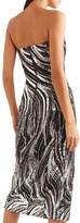 Thumbnail for your product : Halpern Strapless Sequined Tulle Midi Dress