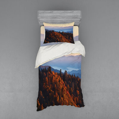 Ambesonne Microfiber Rust Duvet Cover Set