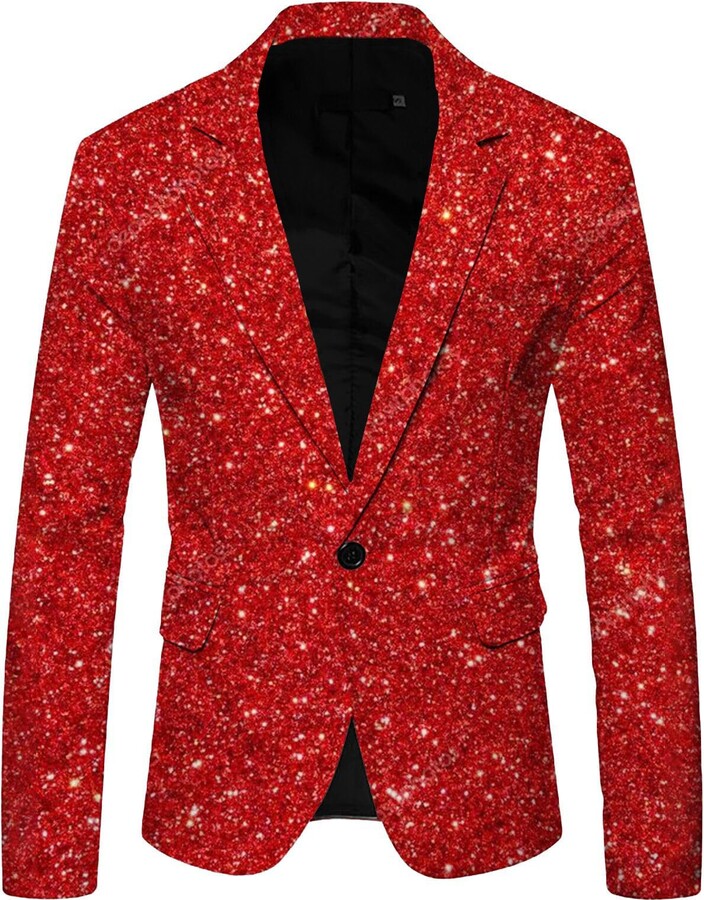 Giacca Uomo Con Paillettes E Motivi Colorati - Blazer Elegante Per Feste E Matrimoni - Foto 4
