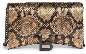 Balenciaga Hourglass Embossed Python Wallet-On-Chain