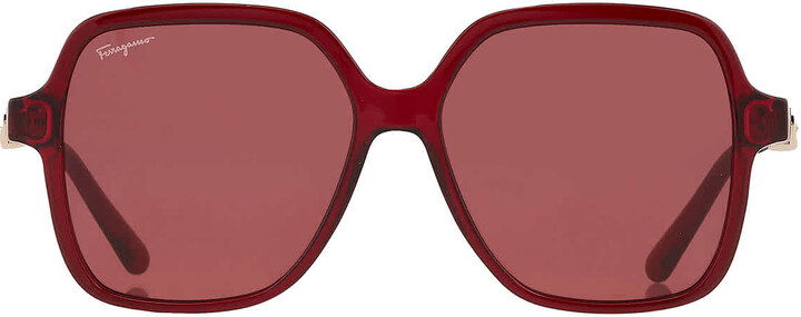 Ferragamo Burgundy Square Ladies Sunglasses SF1083S 612 57