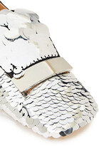 Thumbnail for your product : Sergio Rossi Sr1 Sequin-embellished Woven And Suede Collapsible-heel Loafers