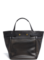 Thumbnail for your product : Jerome Dreyfuss Vladimir Perforated Black Structured Shoulder Bag