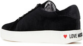 Thumbnail for your product : Love Moschino Crystal-embellished Logo-appliquéd Velvet Sneakers