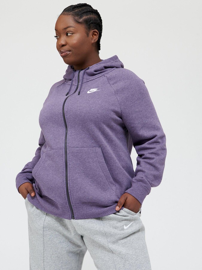 Nike Nsw Essential Full Zip Hoodie (Curve) Indigo - ShopStyle