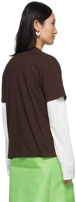 Sunnei SSENSE Exclusive Brown Classic Logo T-Shirt