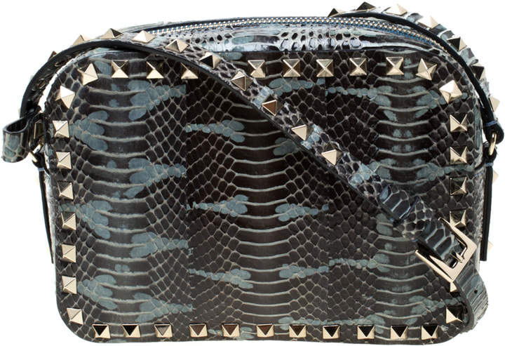 black leather studded crossbody bag