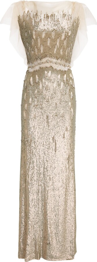 Jenny Packham Tulle Sequinned Bonnie Gown