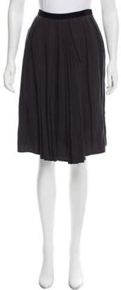 Lanvin Pleated Wool Skirt Black Pleated Wool Skirt