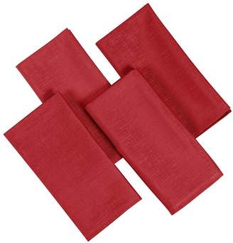 Very Linen Look 8 Place Setting Tablecloth and Napkin Set – Red