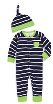 Thumbnail for your product : Offspring Stripe Romper & Hat (Baby Boys)