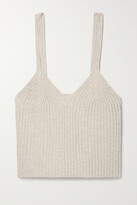 Thumbnail for your product : The Range Cropped Ribbed Cotton-blend Tank - Light gray - medium