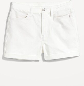 Old Navy High-Waisted Wow White-Wash Straight Jean Shorts for Women -- 3-inch inseam