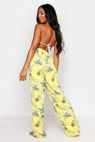 Thumbnail for your product : boohoo Pineapple Print Beach Trousers