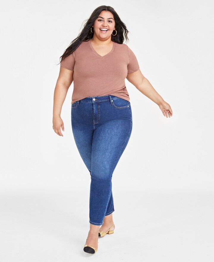 On 34th Plus Size HighRise Skinny Jeans, Regular and Short Lengths