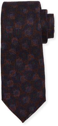 Kiton Grenadine Woven Silk Tie, Merlot