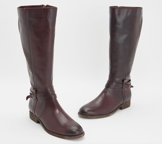 plum leather boots
