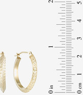 Thumbnail for your product : Fine Jewelry Diamond-Cut 14K Yellow Gold 22.95mm Knife-Edge Hoop Earrings