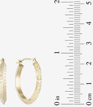 Fine Jewelry Diamond-Cut 14K Yellow Gold 22.95mm Knife-Edge Hoop Earrings