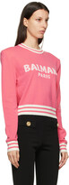 Thumbnail for your product : Balmain Pink Wool Cropped Sweater