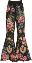 Thumbnail for your product : Dolce & Gabbana Cropped Floral Patchwork Lace Pants